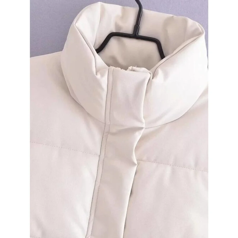 Vegan Leather Puffer Vest - Picture 8 of 11